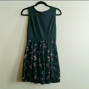 Womens Small Floral Black Dress Party Casual